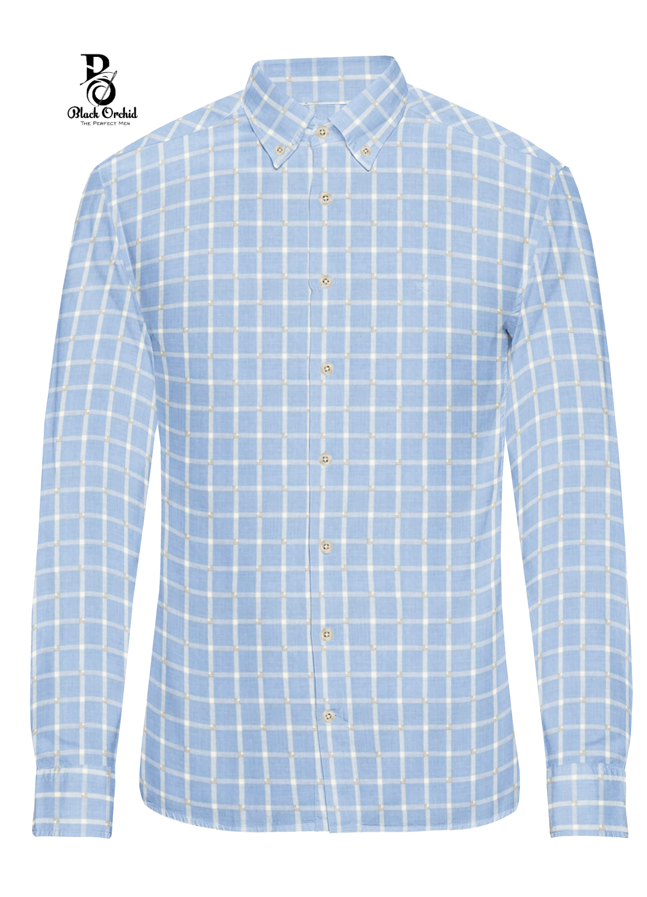 B.O. SKY BLUE BUTI CHECKS
