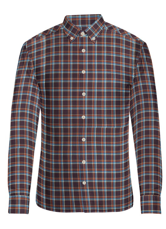 B.O. PURE COTTON TRIO COLOUR CHECKS SHIRT