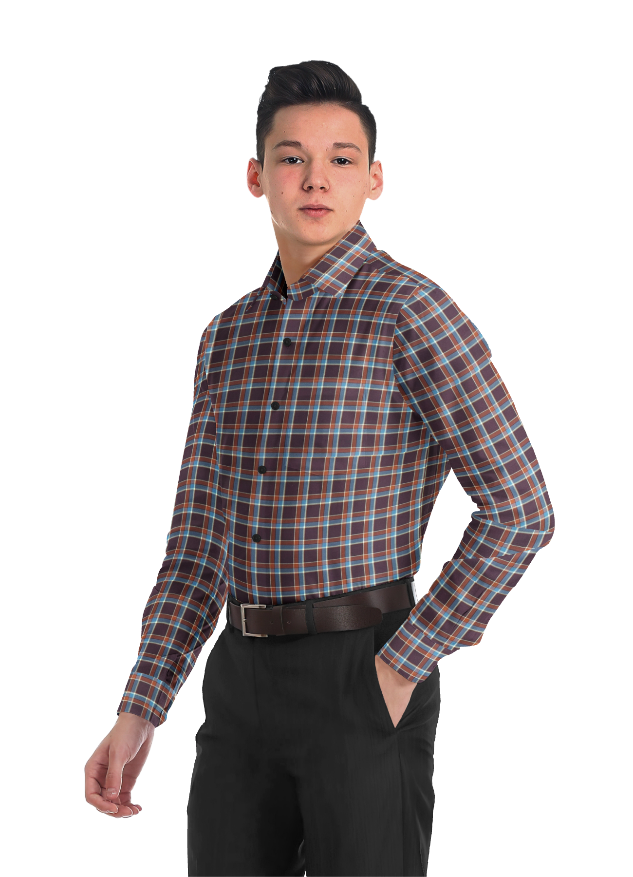 B.O. PURE COTTON TRIO COLOUR CHECKS SHIRT