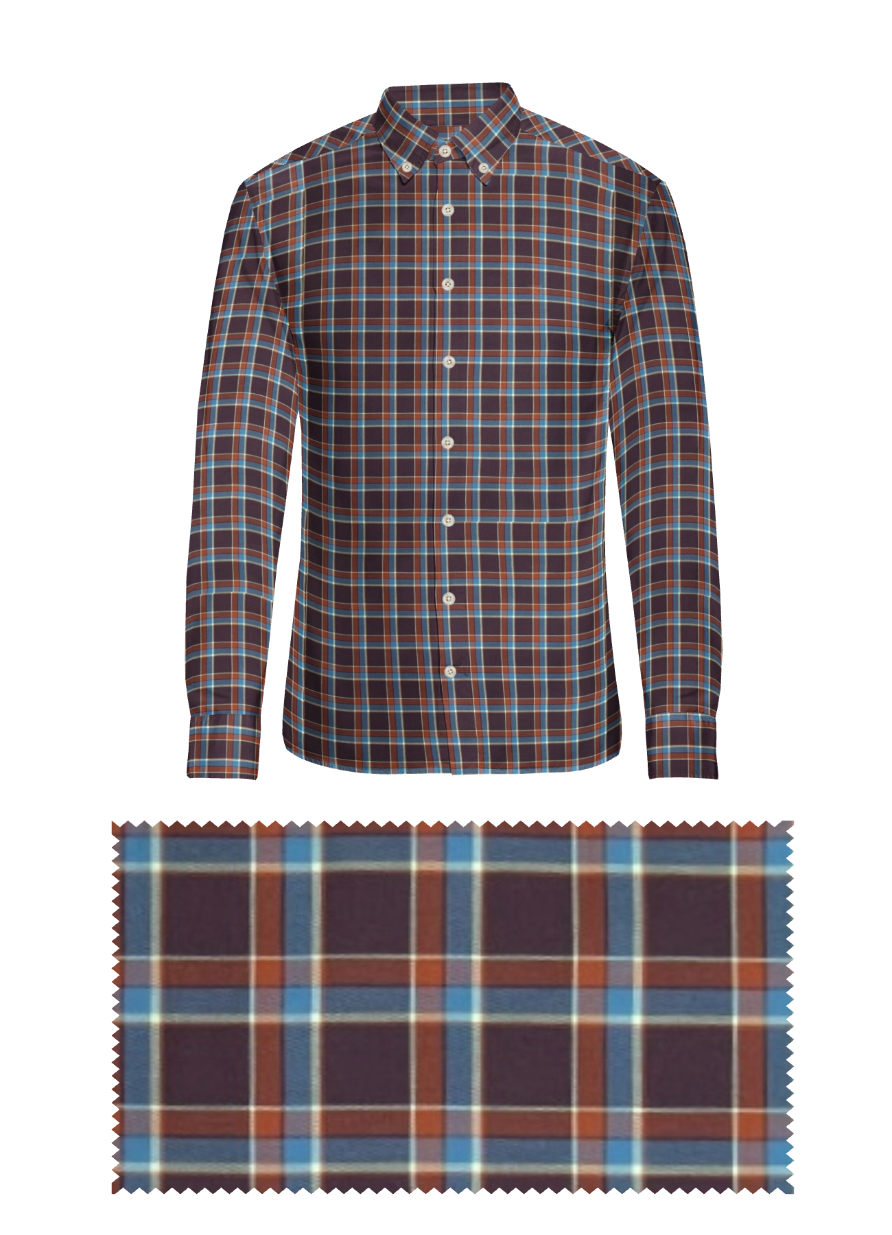 B.O. PURE COTTON TRIO COLOUR CHECKS SHIRT