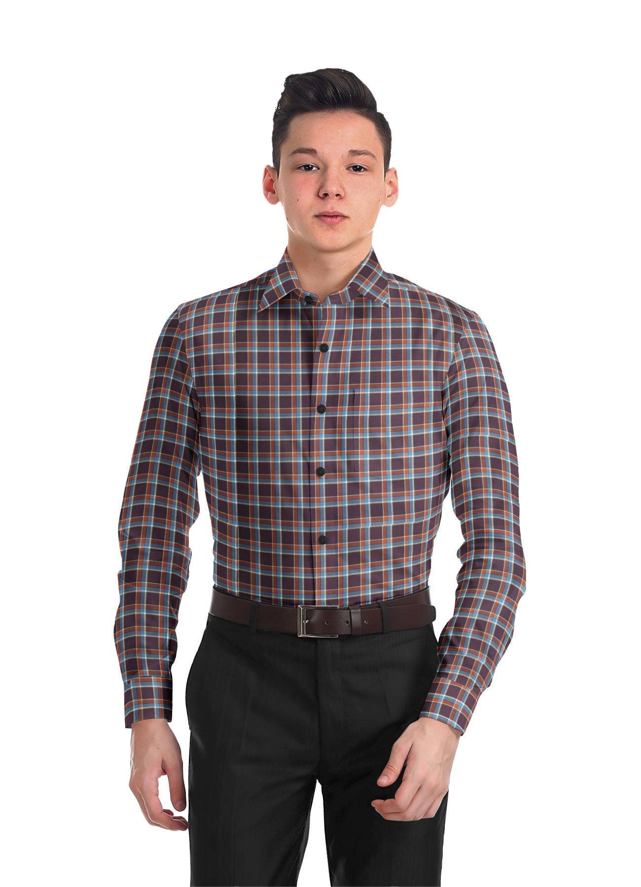 B.O. PURE COTTON TRIO COLOUR CHECKS SHIRT